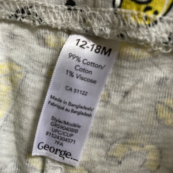George • Macaroni and Cheese Pajama Short Set 12 - 18 months Summer PJs - Picture 4 of 4